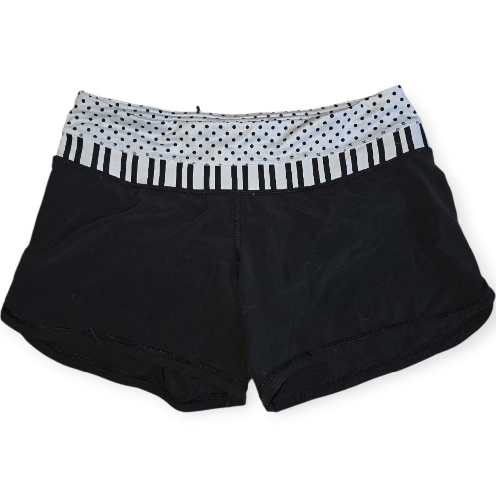 ☆Lululemon Athletica Black Shorts with Polka Dot Waistband☆
